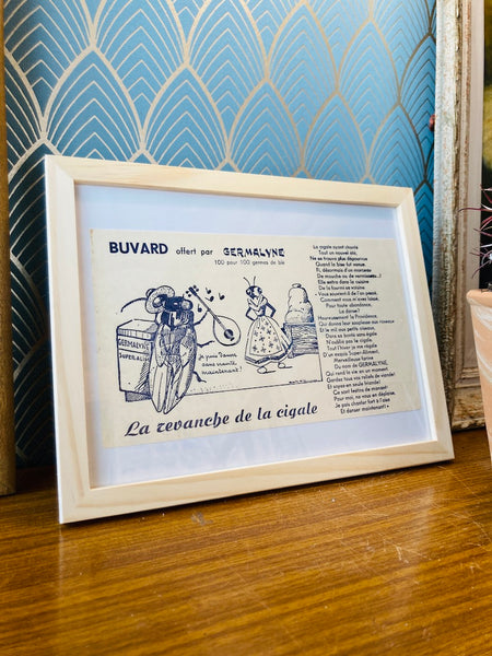 Buvard publicitaire vintage Germalyne encadré