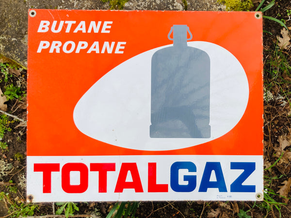 Plaque émaillée Totalgaz - Ateliers de Thierache - Années 80