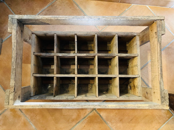 Casier à bouteilles vintage en bois Huile Lesieur 15 litres - Années 50/60