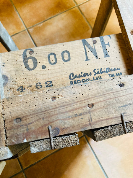 Casier à bouteilles vintage en bois Huile Lesieur 15 litres - Années 50/60