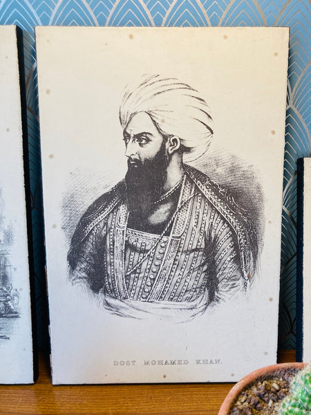 Lot de 4 sérigraphies vintages au thème de l'Inde ancien William Daniell 43x29cm