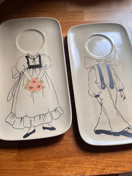 Service à petit-déjeuner Monsieur & Madame vintage en grès