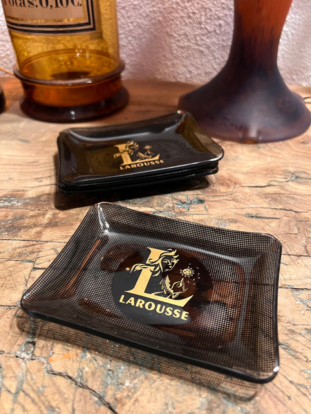Cendrier vintage en verre Larousse