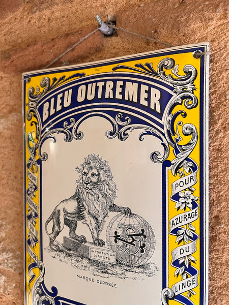 Petite plaque émaillée Bleu Outremer Qualité extra