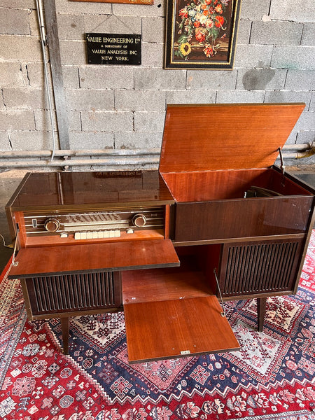 Meuble HIFI enfilade vintage radio / tourne-disques Telefunken Wien 2464 Stéréo - 1963
