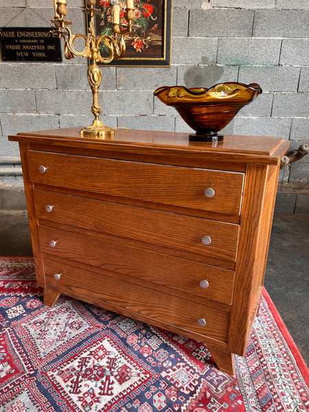 Commode vintage à 4 tiroirs aux pieds compas - Années 50