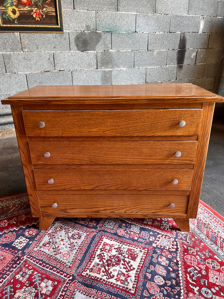 Commode vintage à 4 tiroirs aux pieds compas - Années 50