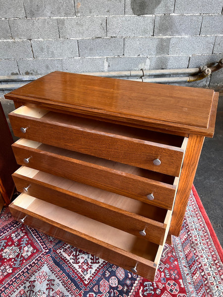 Commode vintage à 4 tiroirs aux pieds compas - Années 50