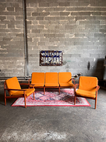 Le Sélectionneur - Brocante - Salon scandinave en teck par Grete Jalk pour Glostrup Møbelfabrik Danemark - 1960