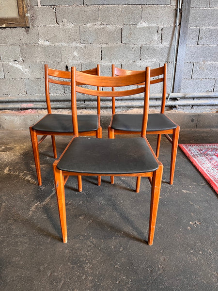 Lot de 3 chaises vintages de style scandinave - Années 60