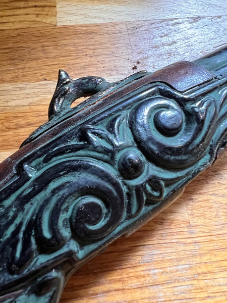 Rare bouteille en verre italienne vintage en forme de mousquet - Secolo XVI Bargello - Firenze Italy