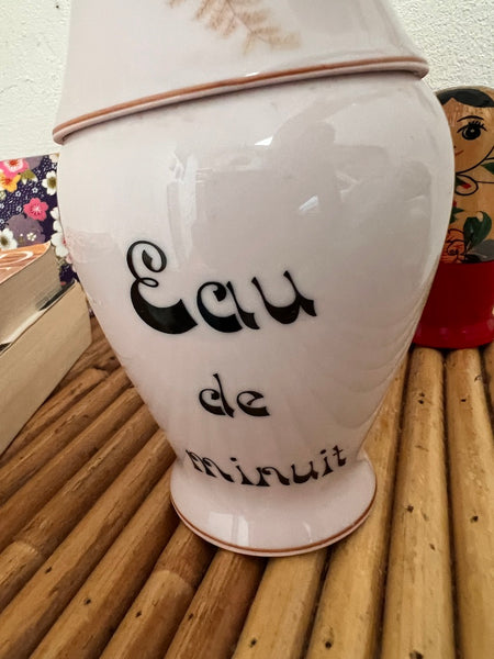 Service de nuit vintage "Eau de minuit" en véritable porcelaine rose - Le Trèfle Limoges France