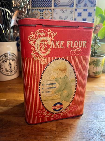 Boite métallique vintage Snowflake Cake Flour Afrique du Sud - Années 80