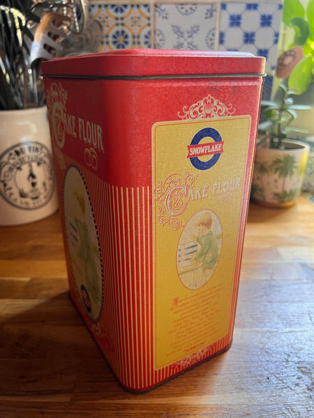 Boite métallique vintage Snowflake Cake Flour Afrique du Sud - Années 80