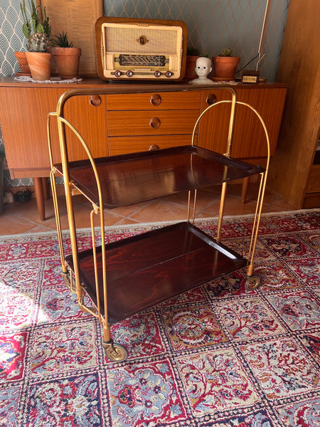 Desserte pliante vintage Gerlinol 19 formica et laiton - Germany - Années 70