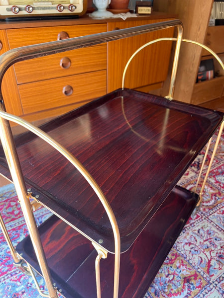 Desserte pliante vintage Gerlinol 19 formica et laiton - Germany - Années 70