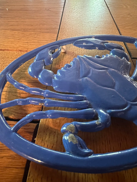 Dessous de plat vintage Crabe bleu en métal