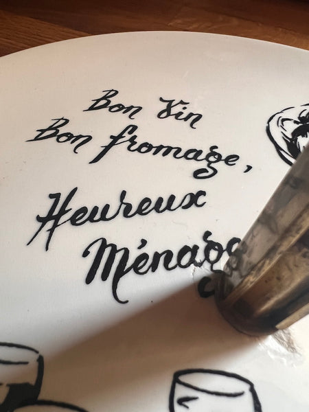 Plateau à fromages vintage en porcelaine - Gien France
