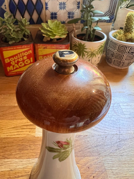 Moulin à poivre vintage en porcelaine de Paris