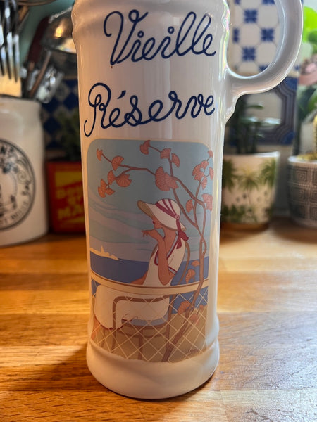 Bouteille à eau de vie vintage Vieille Réserve Revol en porcelaine - Made in France