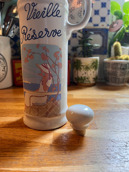 Bouteille à eau de vie vintage Vieille Réserve Revol en porcelaine - Made in France