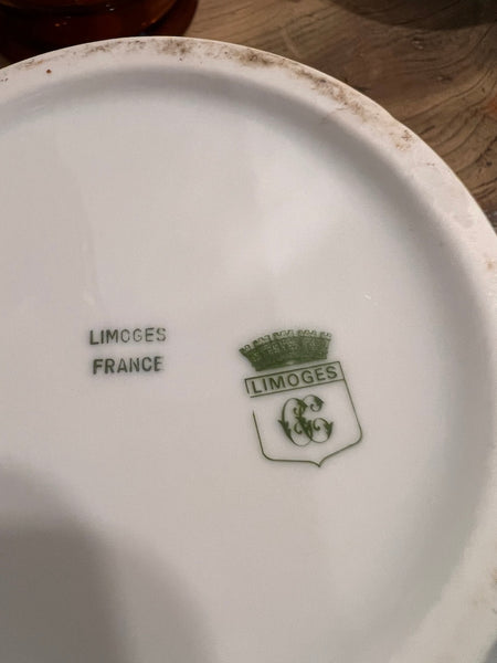 Pot d'apothicaire / de pharmacie vintage Ext. Ruscus ac. en porcelaine de Limoges - 1950/60