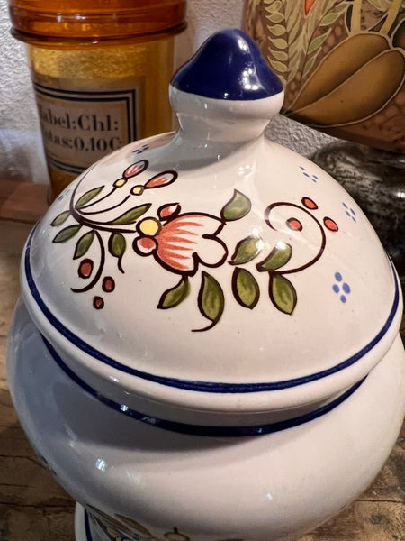 Pot d'apothicaire / de pharmacie vintage Ex-Ruscus en faïence Saint Clément - 1950/60