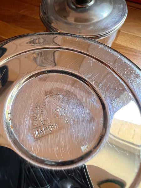 3 pots de cuisine vintages DAB - POLA - en cuivre chromé - Années 70