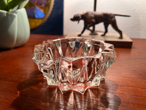 Cendrier en verre vintage Boucherie Charcuterie Guy Allin - Années 70