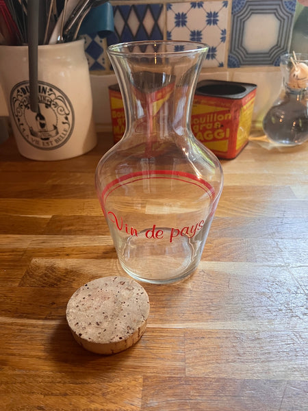 Pichet / carafe en verre Vin de table avec bouchon en liège