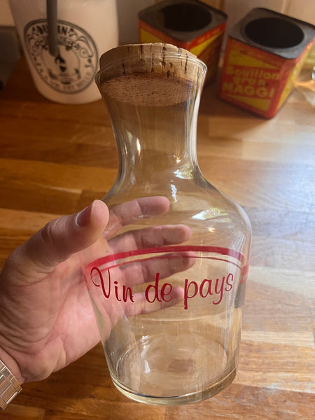 Pichet / carafe en verre Vin de table avec bouchon en liège