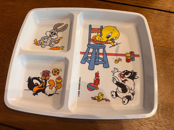 Assiette / plateau repas vintage à 3 compartiments - Warner Bros - 1996