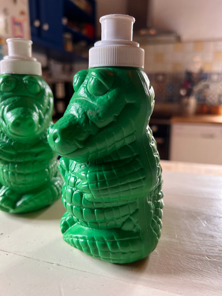 Gourde vide pour enfant vintage Krazy Kooler crocodile - Made in Mexico - 90's