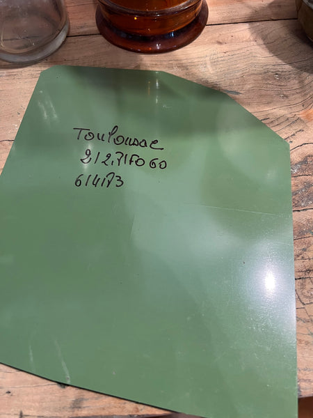 2 plaques d'embossage à froid vintage Toulousac en aluminium - 70's