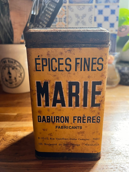 Boite métallique vintage Epices Fines MARIE - Daburon Frères - Paris / Périgueux