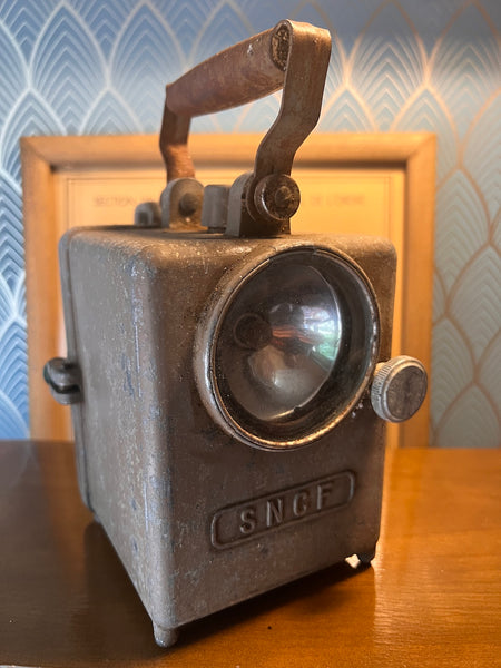 Lampe vintage SNCF de garde-barrière / de cheminot