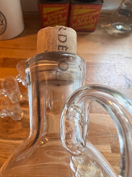 Service à liqueur vintage en verre gravé