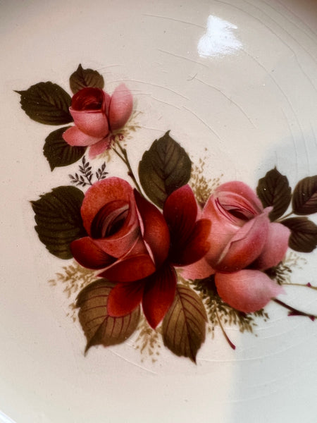 6 assiettes à dessert vintages Sarreguemines France en faïence aux motifs de roses