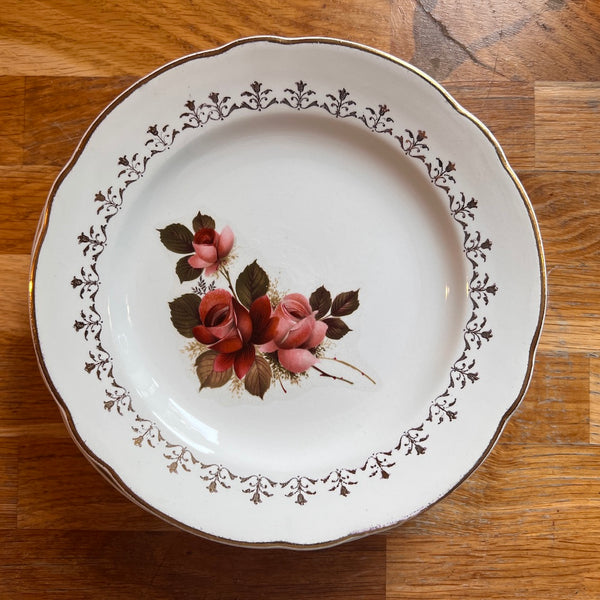 6 assiettes à dessert vintages Sarreguemines France en faïence aux motifs de roses