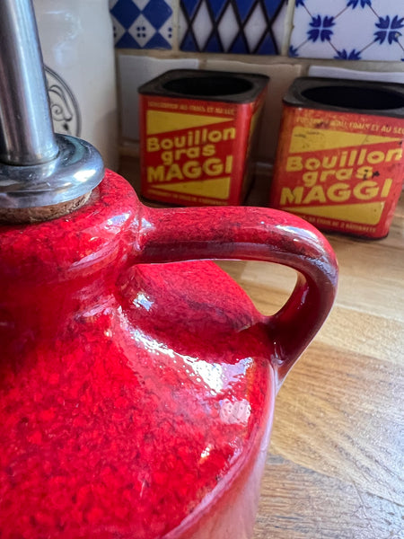 Huilier de table Jean-Vier en céramique rouge modèle Mauléon - Pays Basque