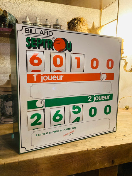 Compteur de points vintage de billard Septrou
